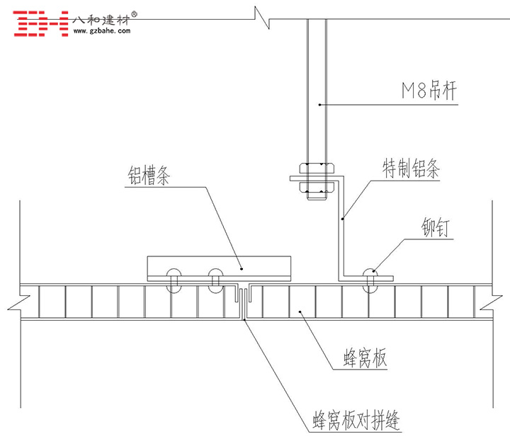 鋁蜂窩板吊頂天花安裝節(jié)點(diǎn)方案四