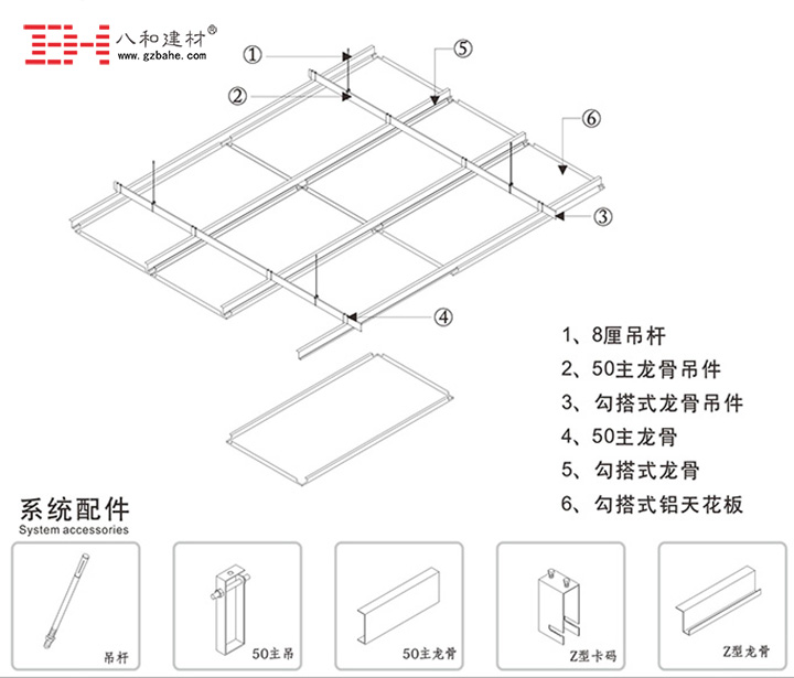 勾搭式天花安裝節(jié)點