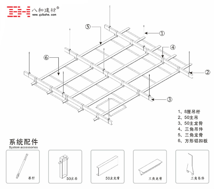 方形鋁扣板安裝節(jié)點