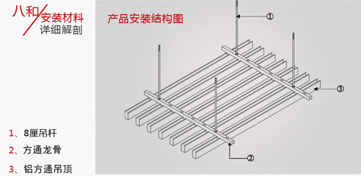 木紋鋁方通安裝結(jié)構(gòu)